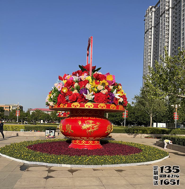 天安門廣場(chǎng)門口玻璃鋼彩繪大花籃雕塑 天安門廣場(chǎng)門口玻璃鋼彩繪大花籃雕塑