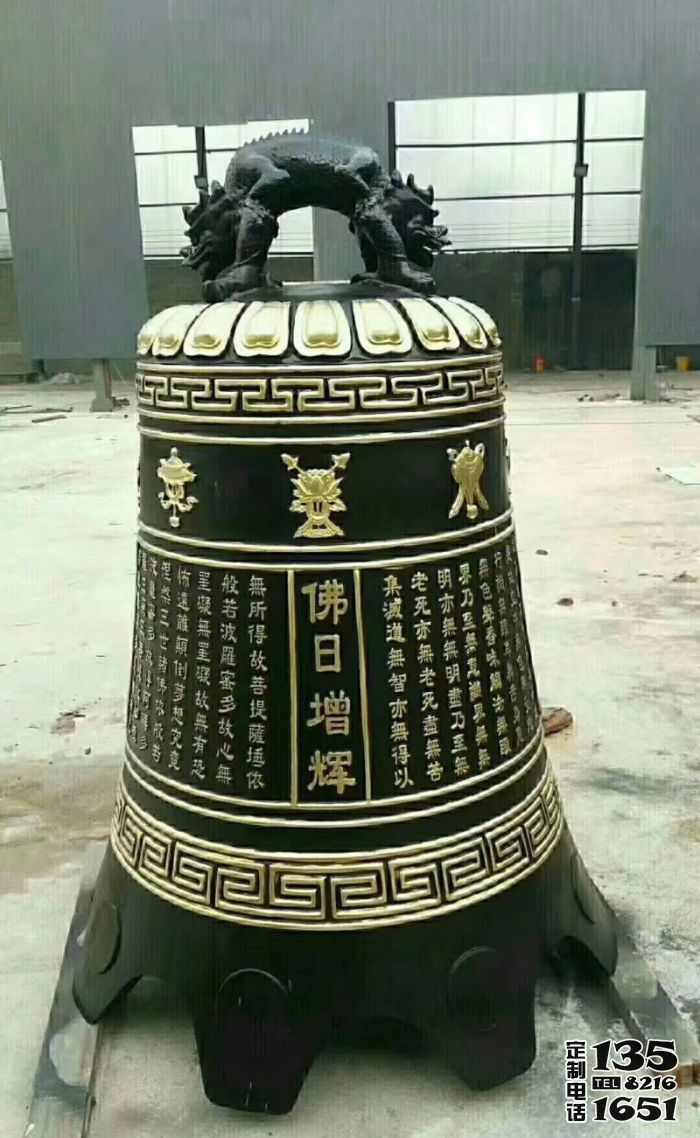 寺廟刻字經文玻璃鋼仿銅鐘雕塑 寺廟刻字經文玻璃鋼仿銅鐘雕塑