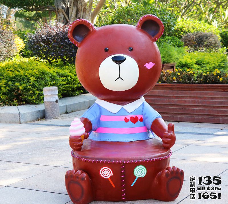 玻璃鋼卡通布朗熊休閑座椅雕塑戶(hù)外幼兒園美陳景觀裝飾擺件 玻璃鋼卡通布朗熊休閑座椅雕塑戶(hù)外幼兒園美陳景觀裝飾擺件